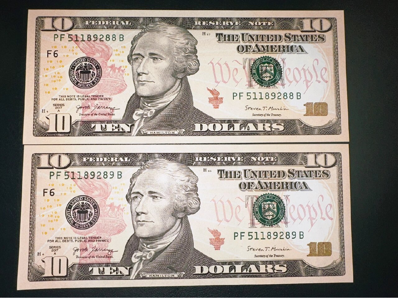 亚历山大汉密尔顿 10美元纸钞     美元收藏
