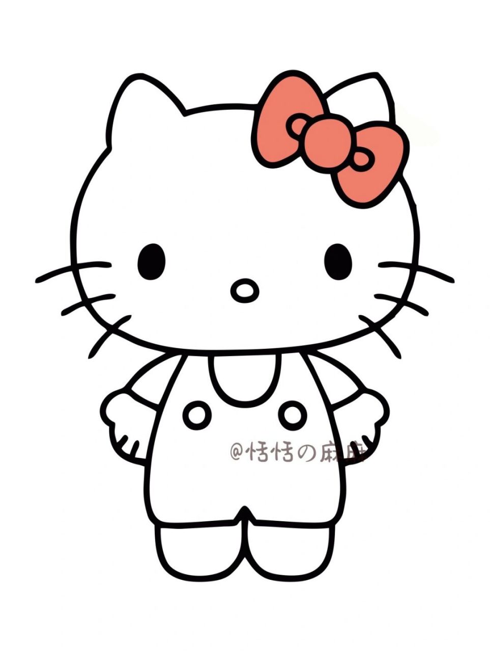 kitty猫简笔画彩色一只图片