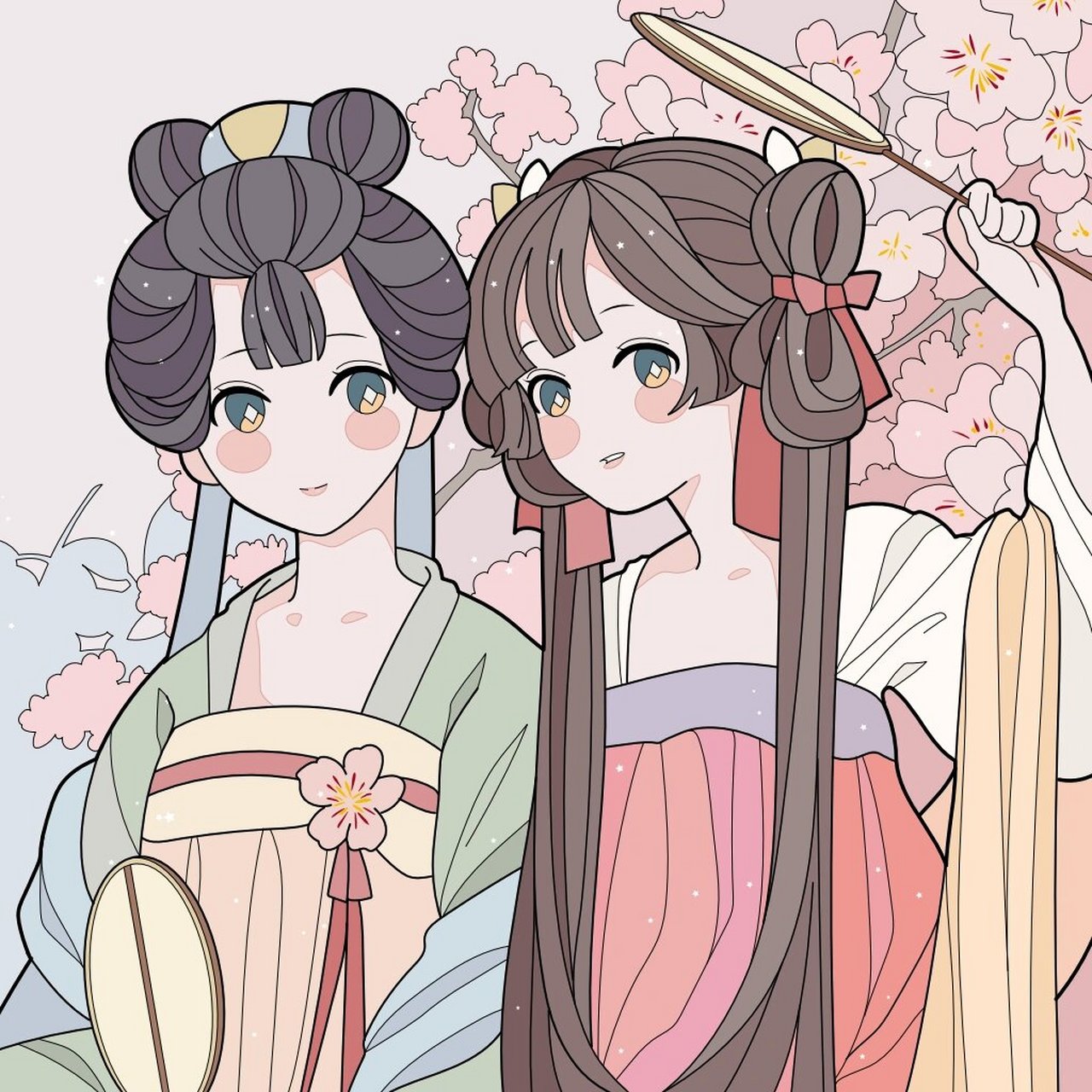 超可爱仙气姐妹(闺蜜)双人女生头像系列版 礼貌拿图 	 禁止盗图