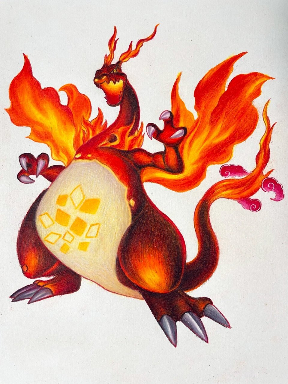 宝可梦手绘|水火对决0615 换了一个上色的风格之后 每一张都要六