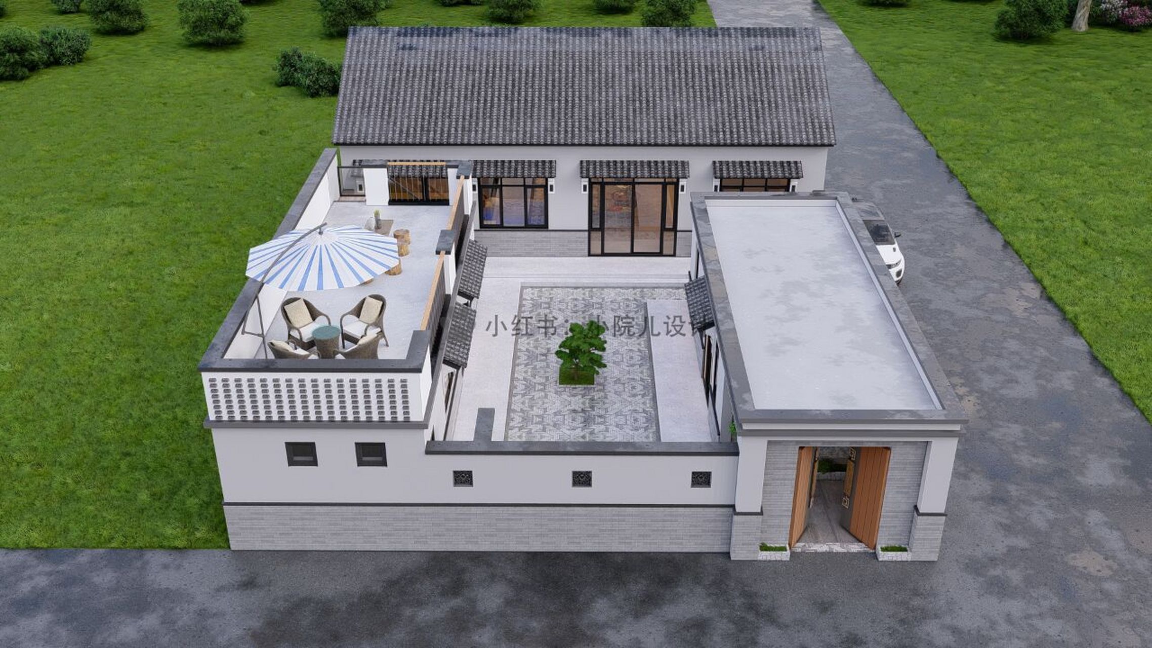 北京怀柔丨一层中式自建三合院(附平面图) 92项目概况建筑面积:234.