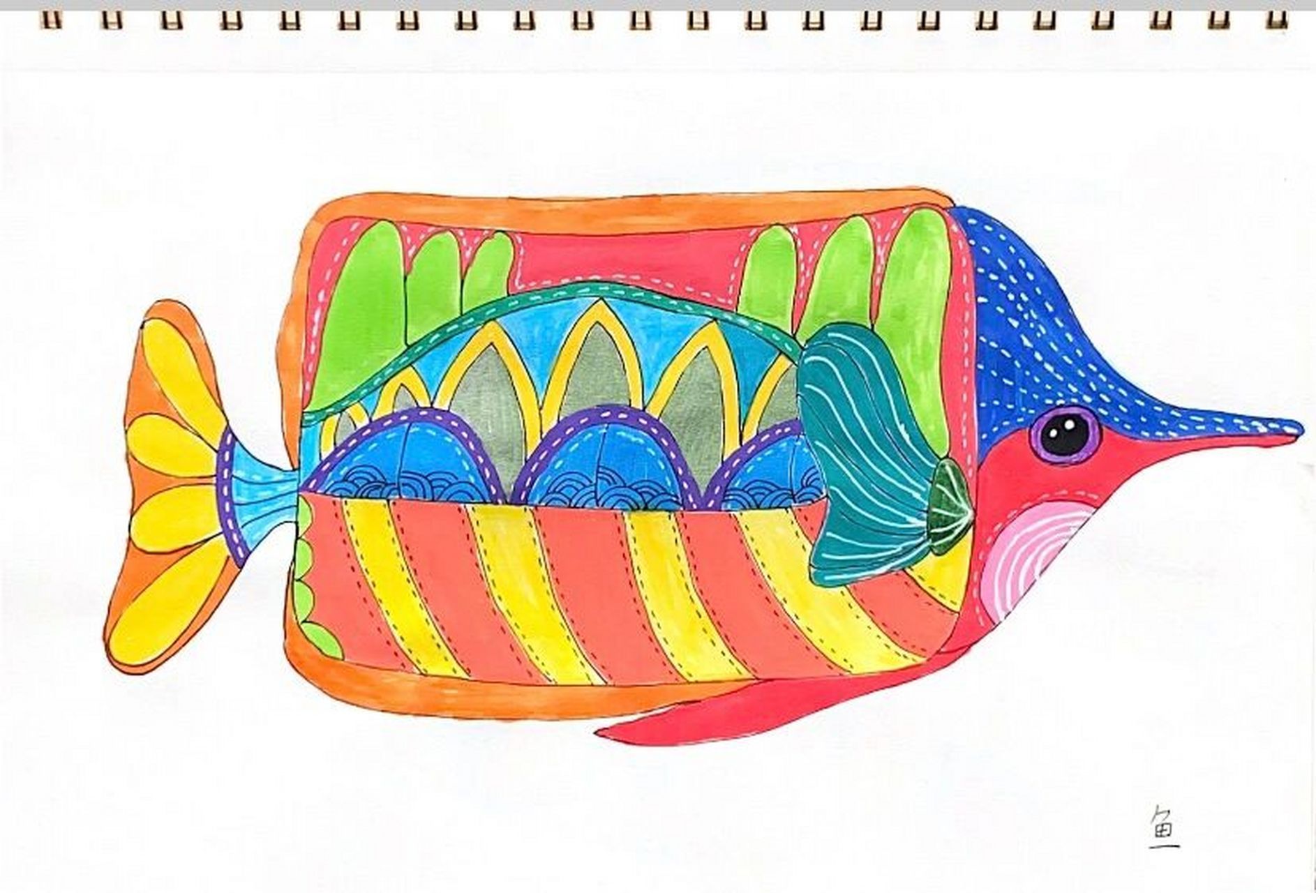 热带鱼系列03:合集有过程图 一起画起来吧