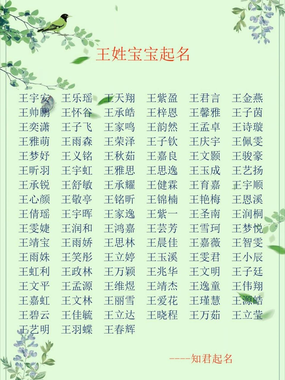 王姓宝宝起名,男孩女孩取名改名名字大全 王姓宝宝名字大全供参考