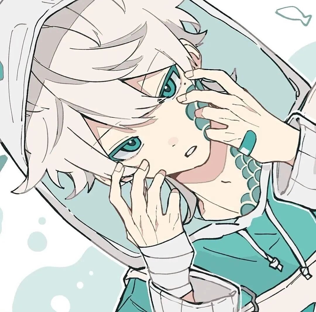 薄荷绿色系男生头像