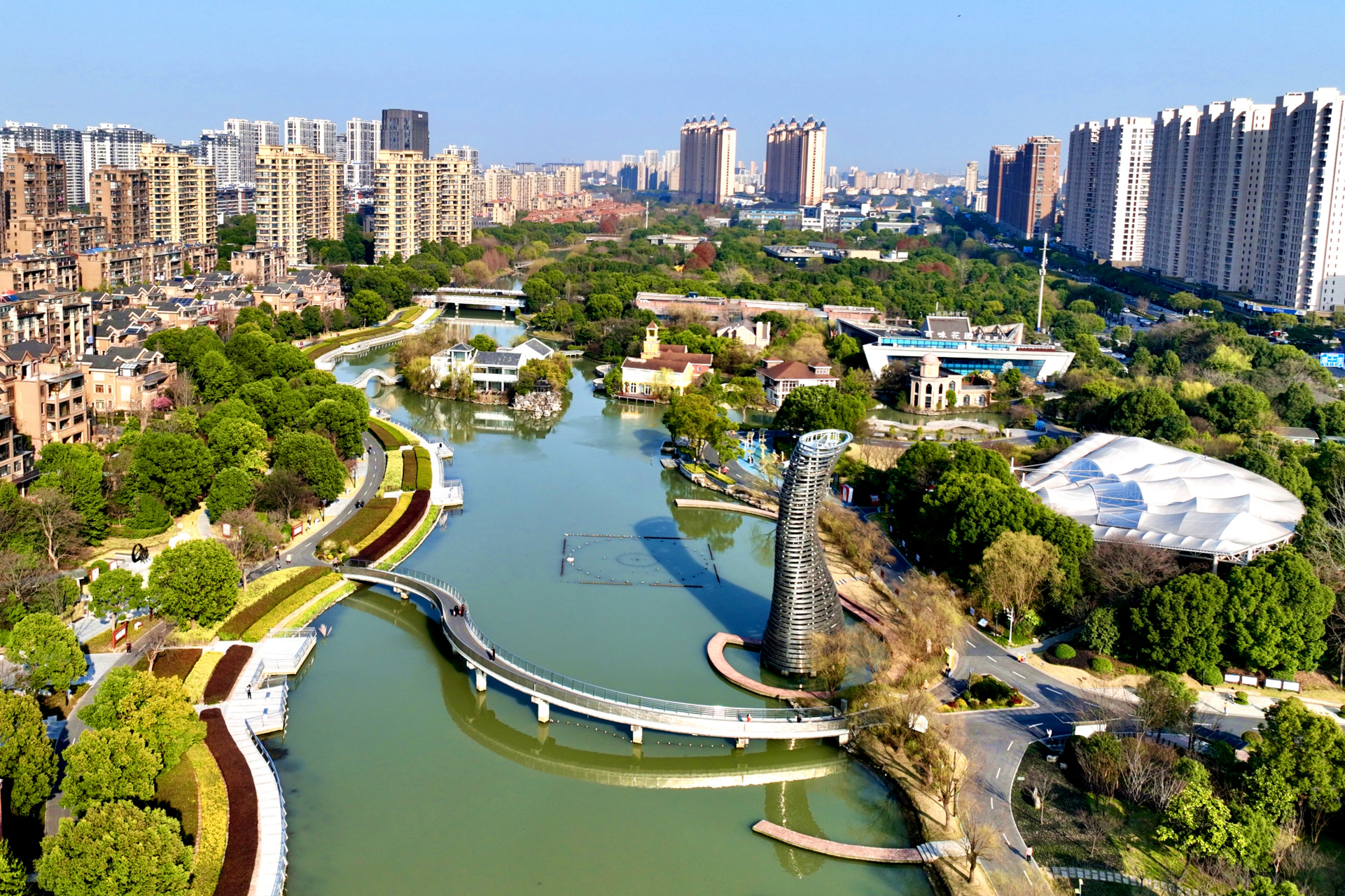 生态美景,迎接新春,嘉兴市南湖区凌公塘生态公园.