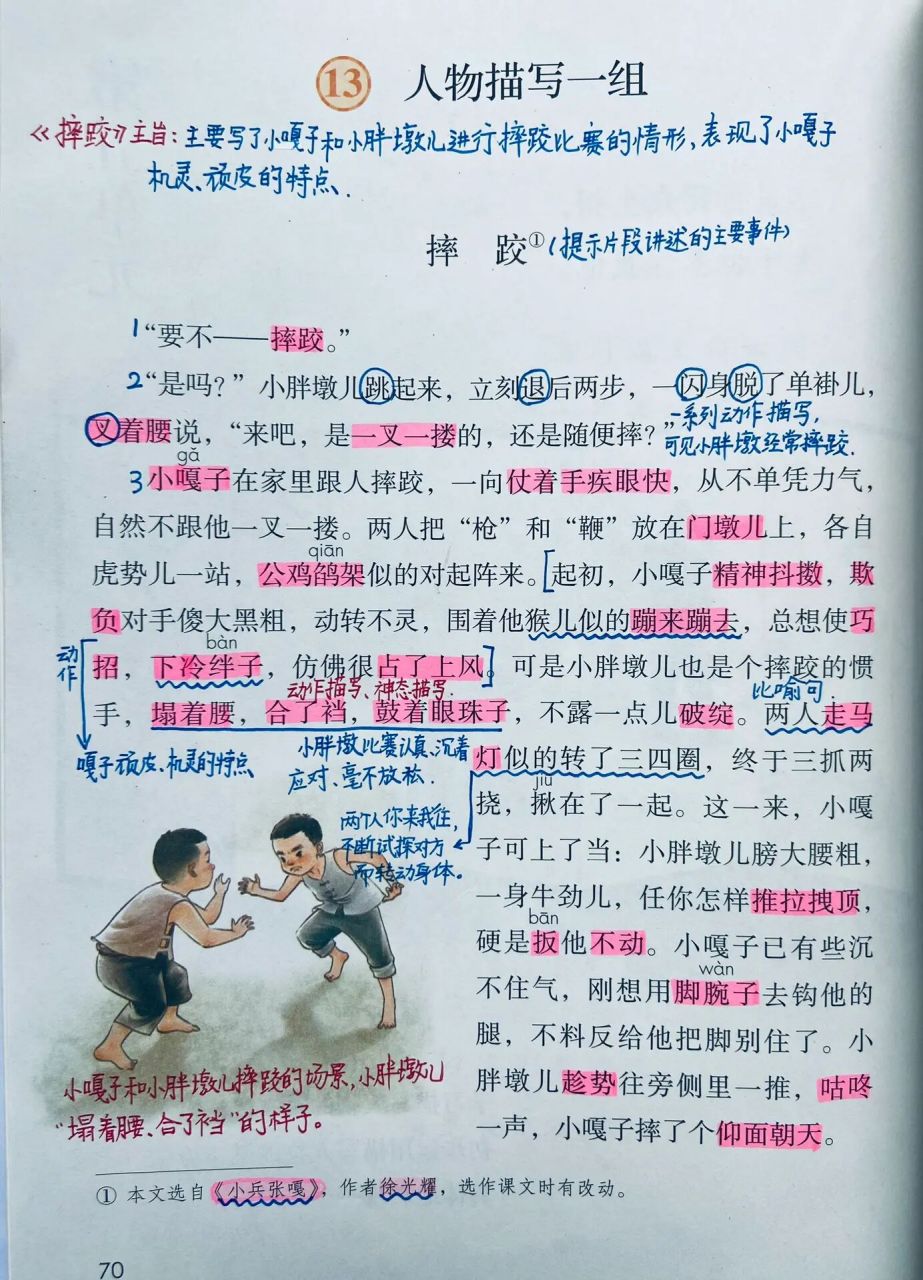 五年级下册第13课《人物描写一组》课堂笔记