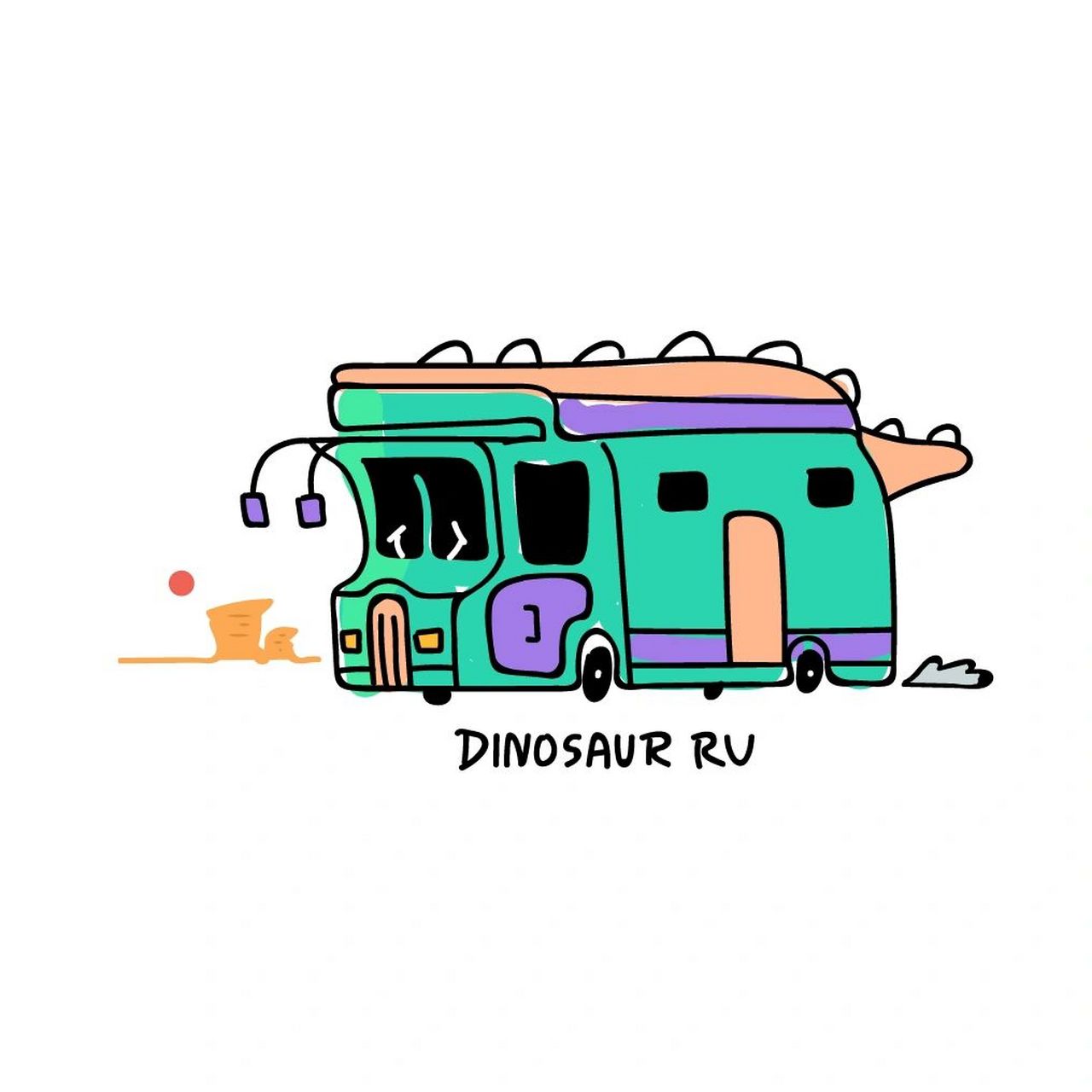 简笔画|恐龙汽车插画系列0408day 2