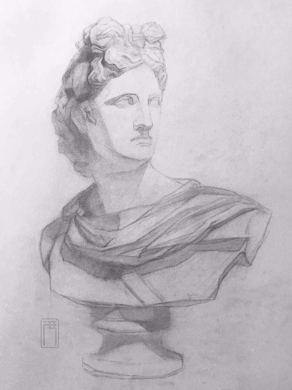 阿波罗石膏像素描写生(附详细绘画步骤)