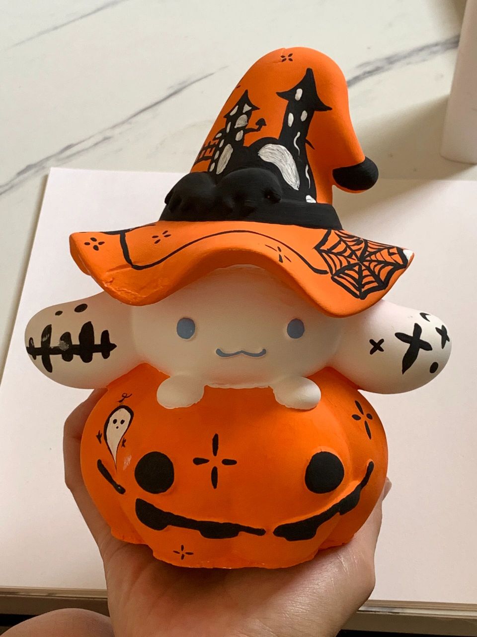 南瓜玉桂狗/石膏涂鸦半成品99 这是我的画的石膏娃娃,想看看你们画