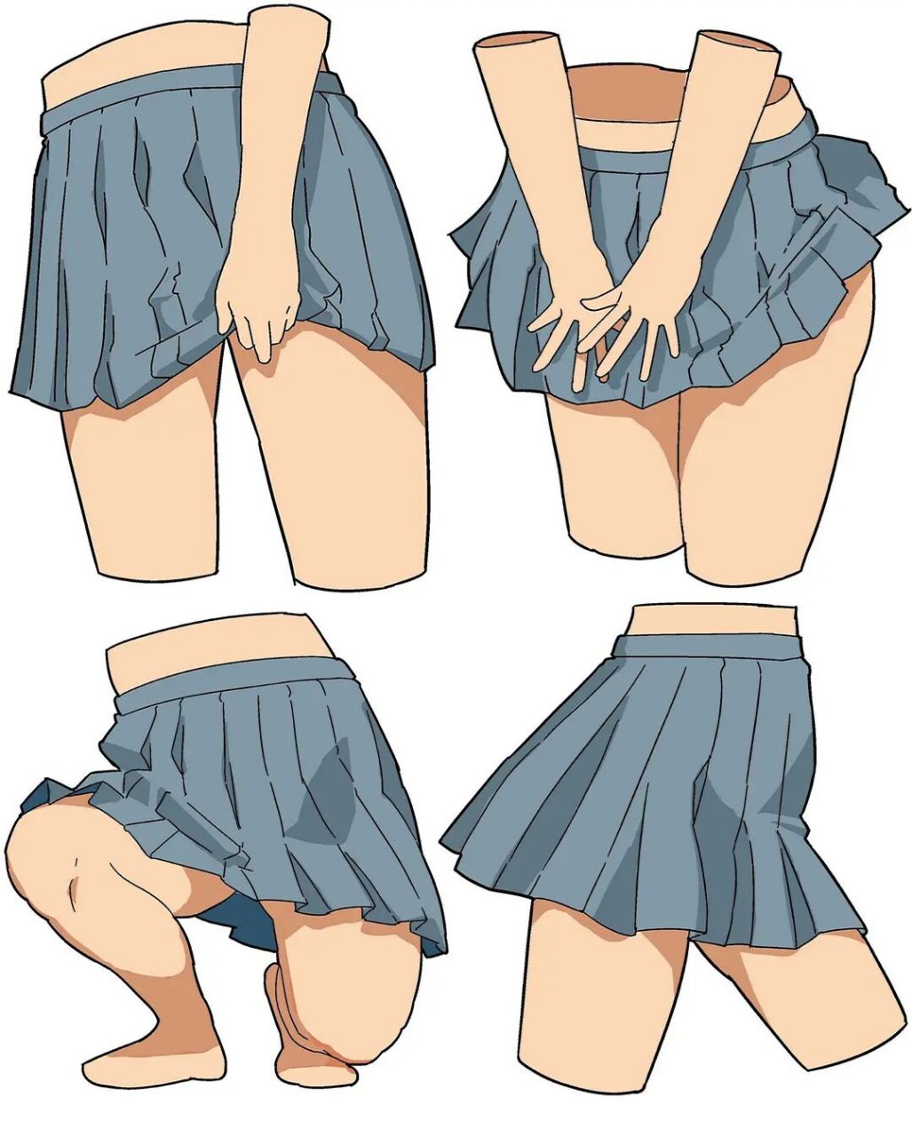 1000 百褶裙画法素材,萌新必备,快码住!
