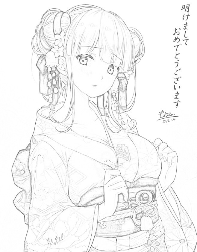 绘画素材99超清晰的动漫人物线稿