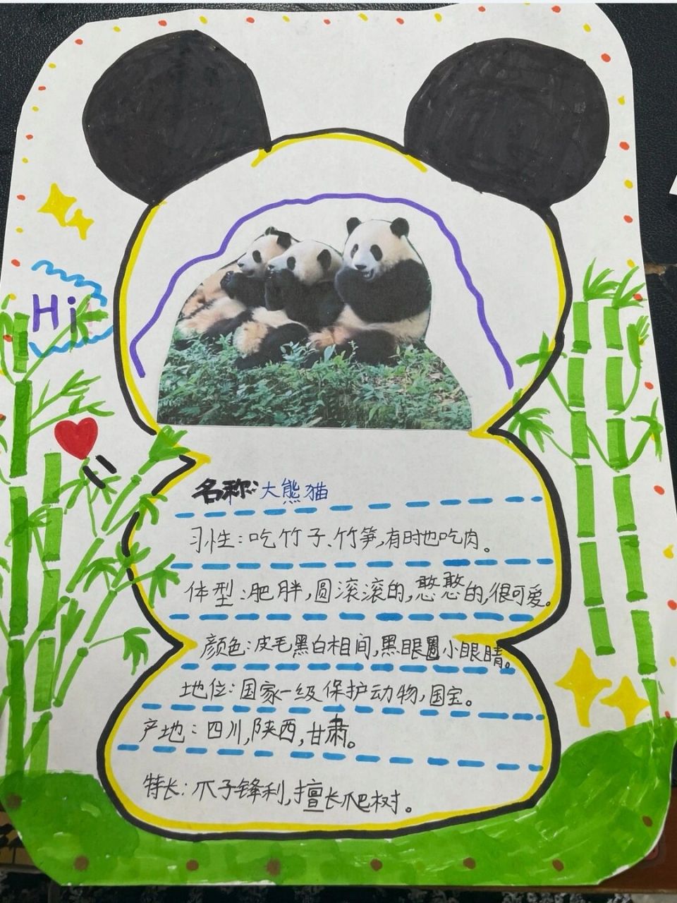 大熊猫资料卡片图片