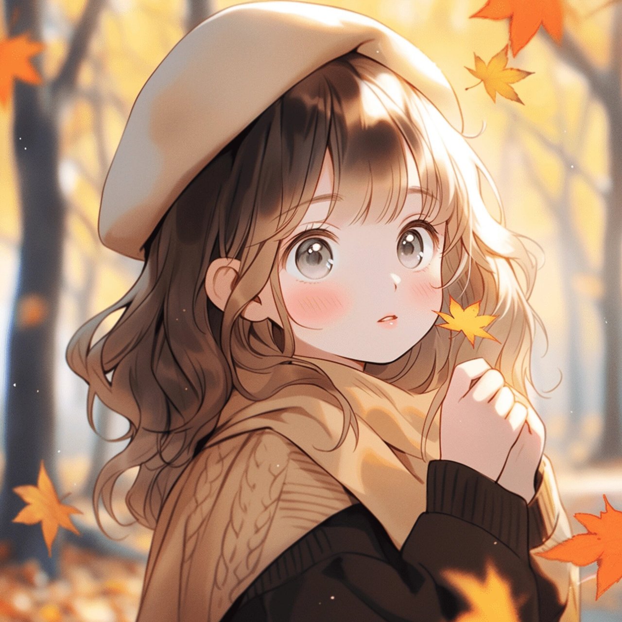 秋天的气息🍂可爱女生头像 #用一张图形容秋天# #动漫头像# #动漫