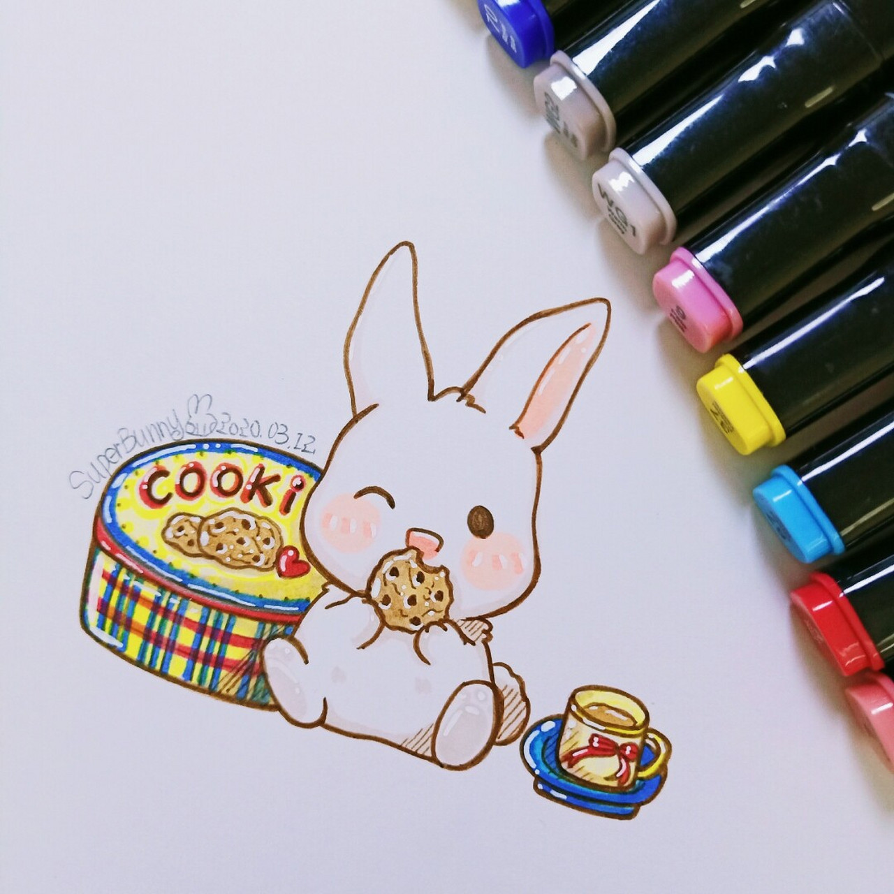 可爱滴兔兔鸭56#马克笔94曲奇兔兔 94949494 曲奇太好吃了