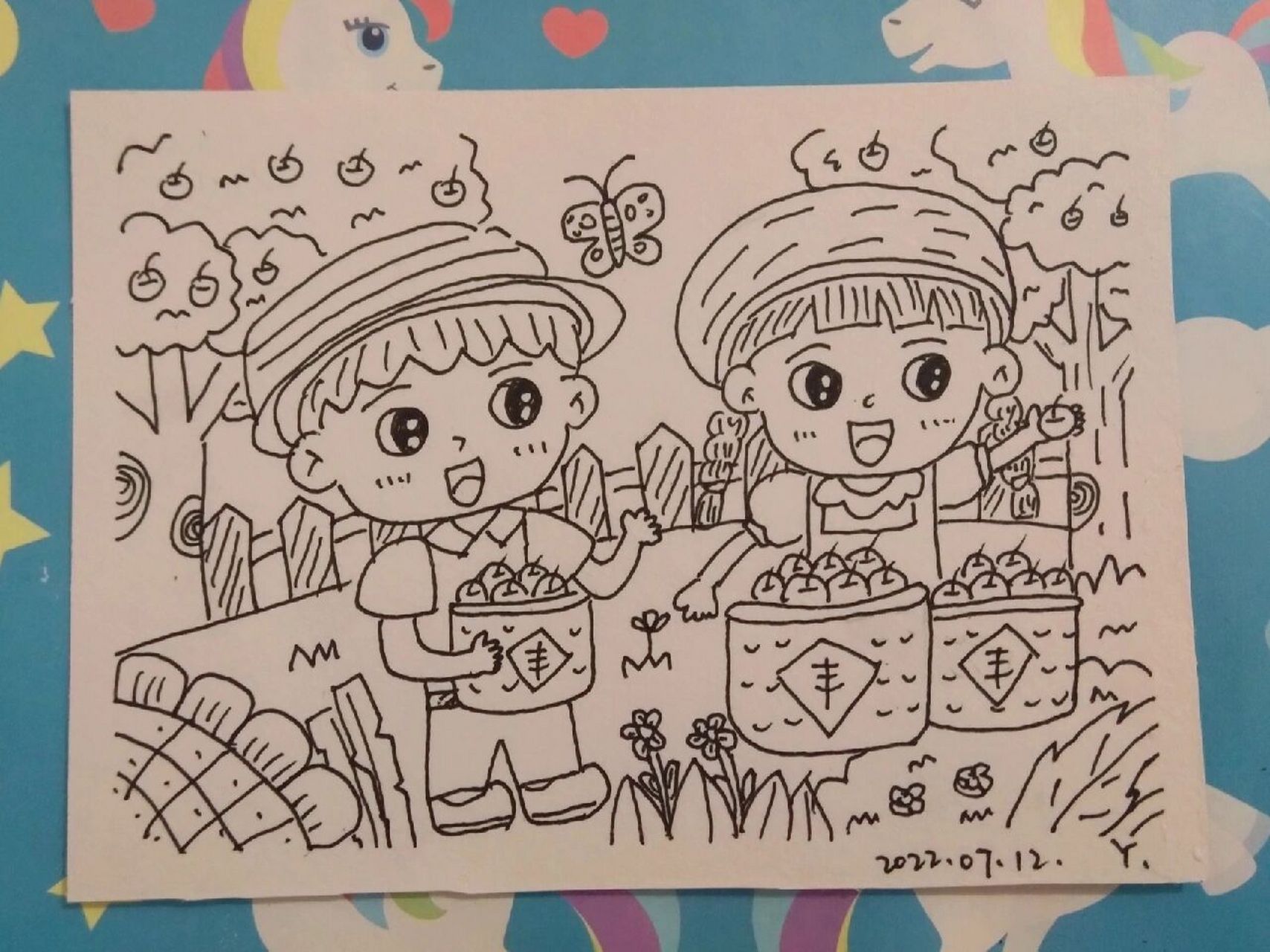 简笔画|秋天,丰收的季节 万能背景临摹