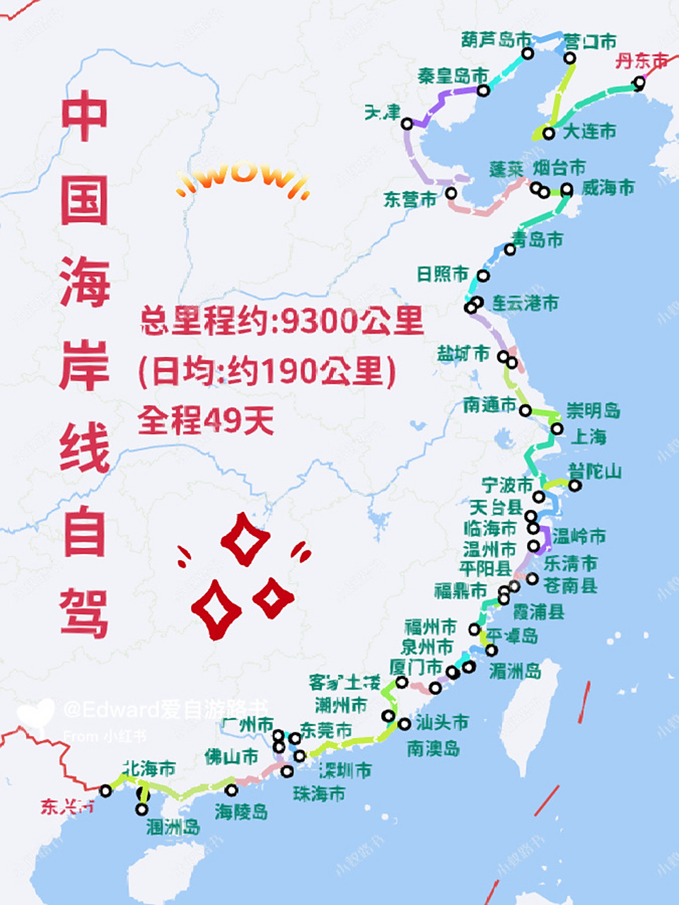 自驾中国海岸线  超长假期祖国海岸线自驾,本线路从辽宁丹东开始,一路