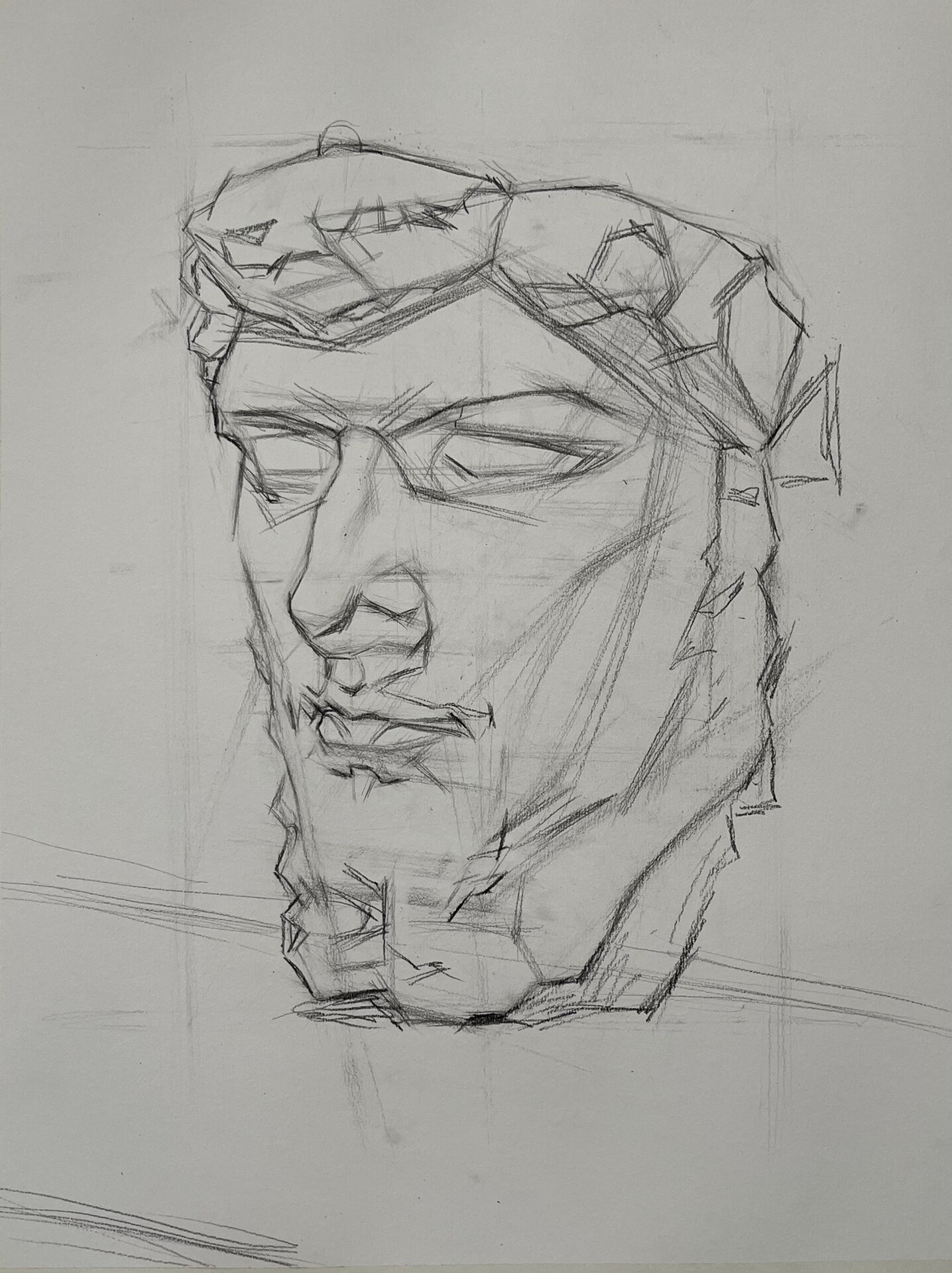 石膏亚历山大挂面 石膏像素描