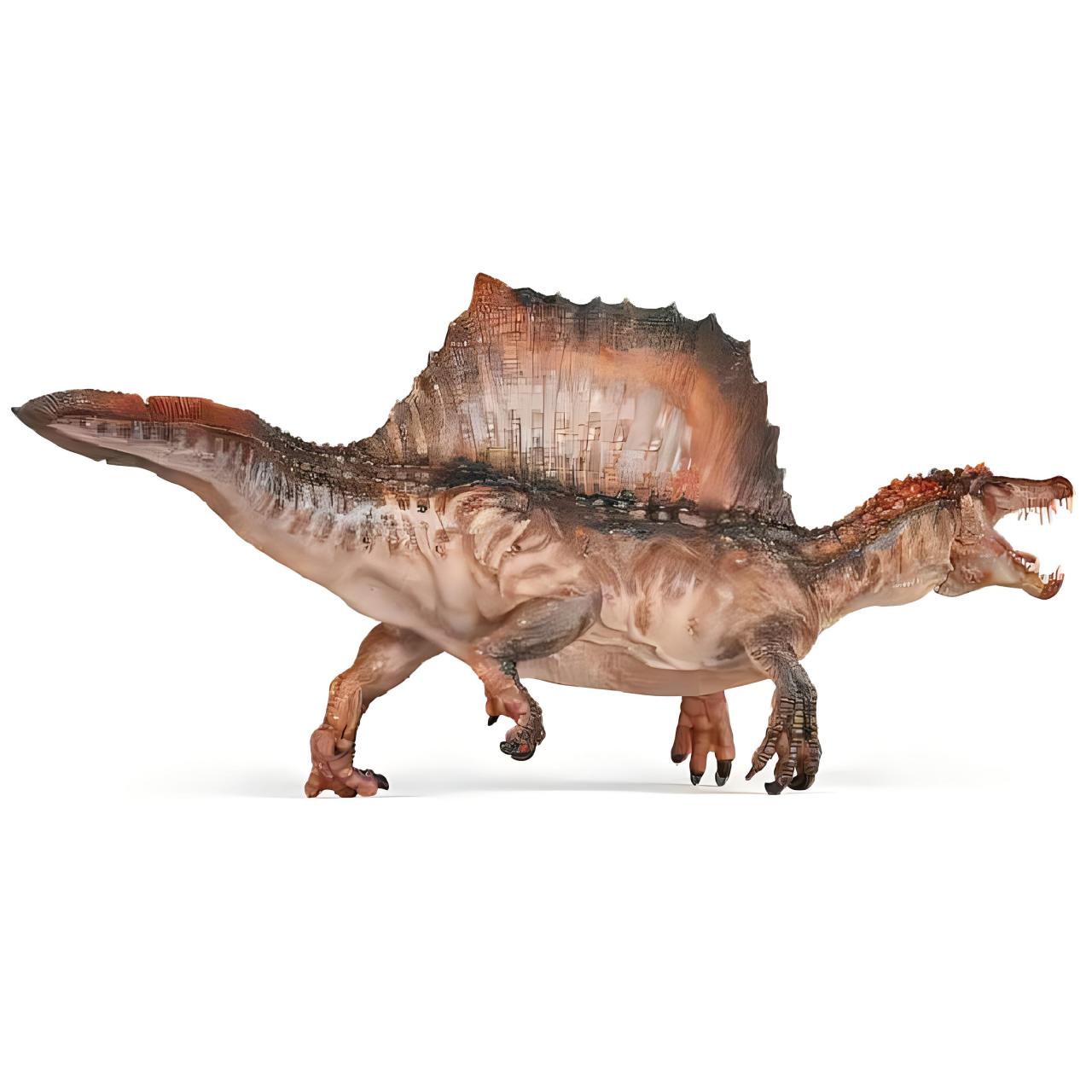 棘龙图片 棘龙体型巨大,长有长而尖锐的棘刺,从头到尾都覆盖着厚厚的