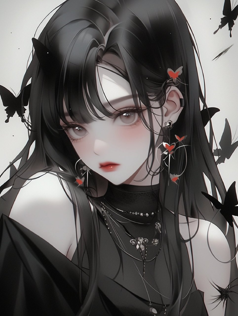 暗黑系哥特风格女生头像 黑暗笼罩了一切,仿佛整个世界都被染上了一层