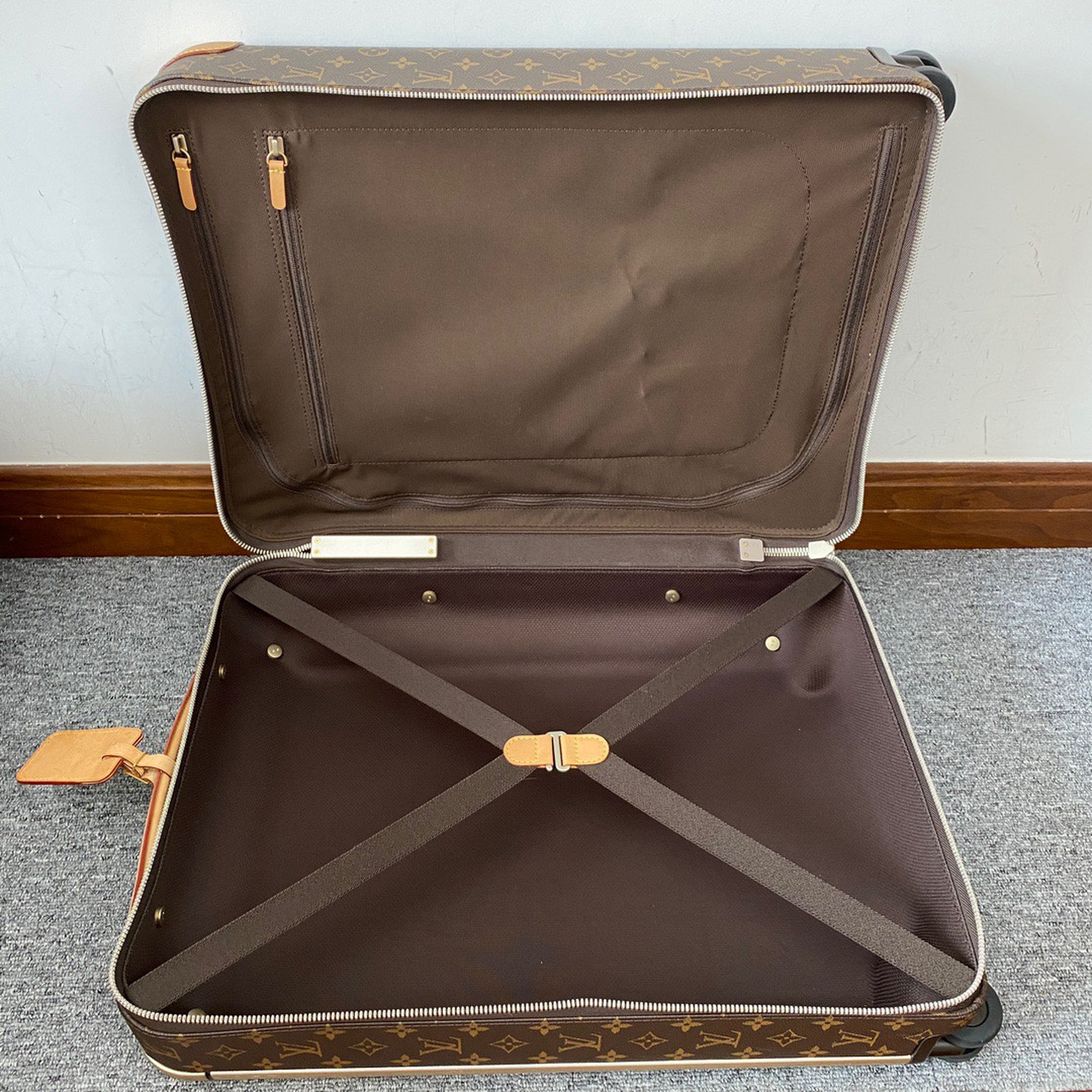 98新lv路易威登horizon棕色老花行李箱拉杆箱登机箱 尺寸50cm 官网在