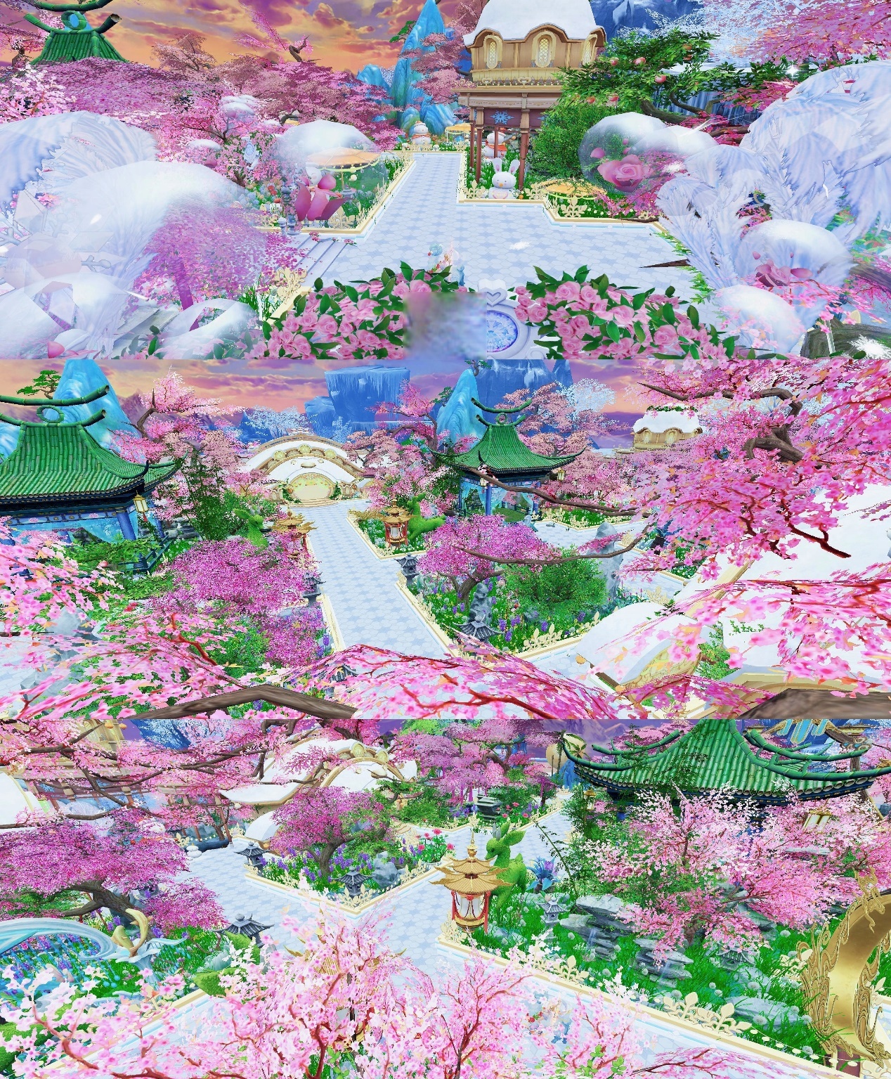 春季应景的桃花主题的仙府装修方案来啦~仙友们快来抄