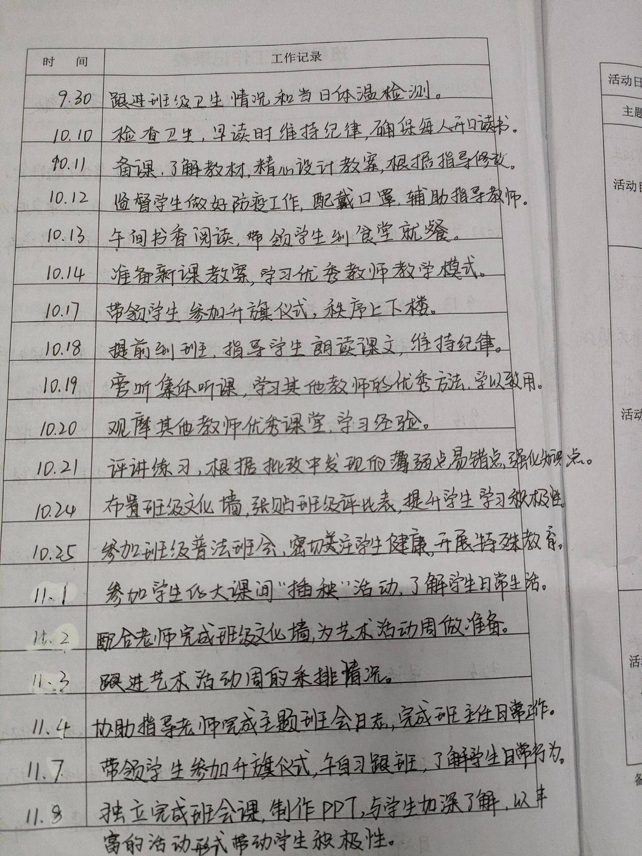 班级管理详细记录