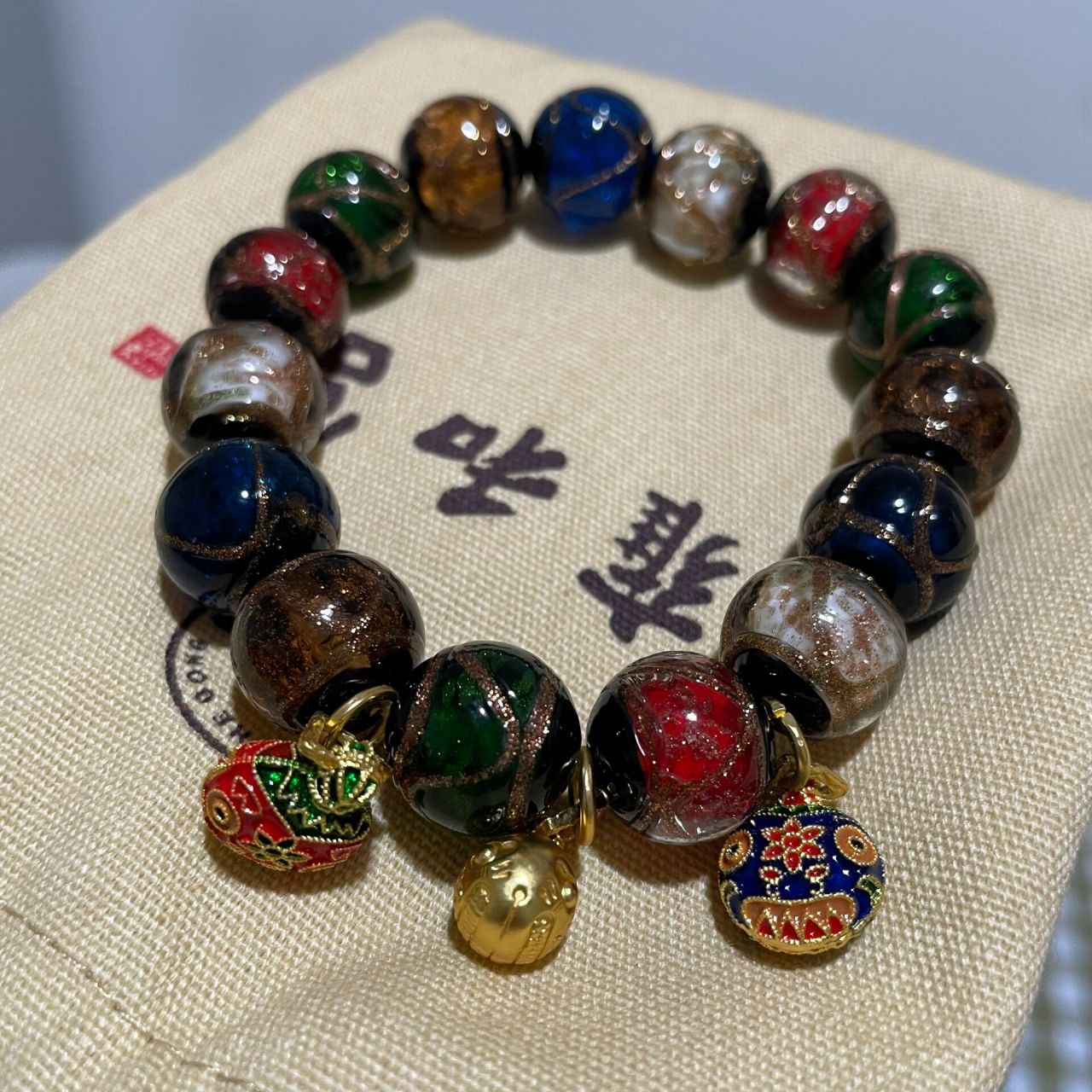 1688雍和宫香灰琉璃手串 购买店图6手串质量很好 布袋比雍和宫的袋子