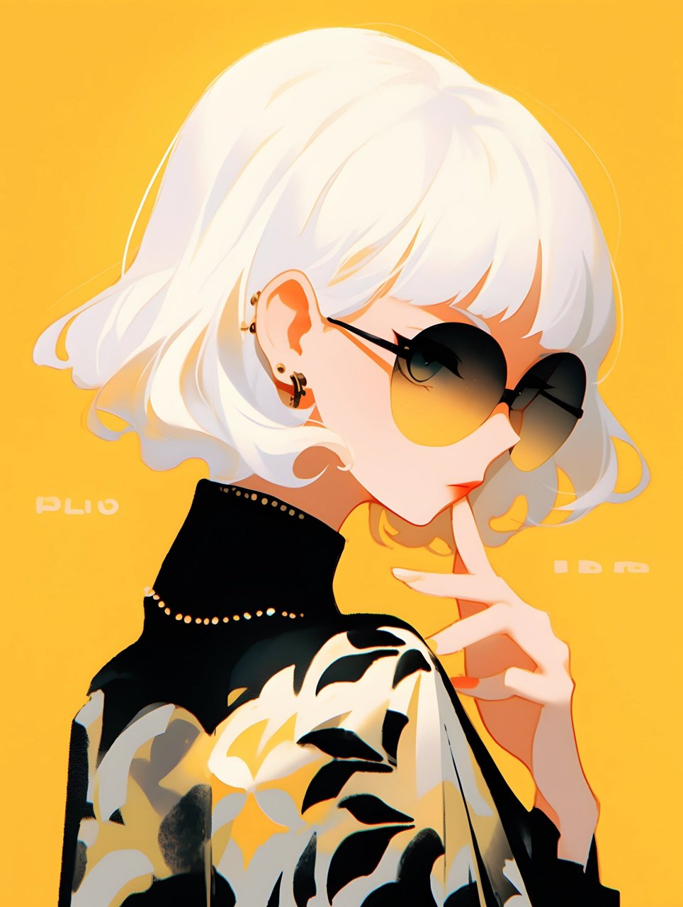 奢华之黄 | 短发高冷女孩头像