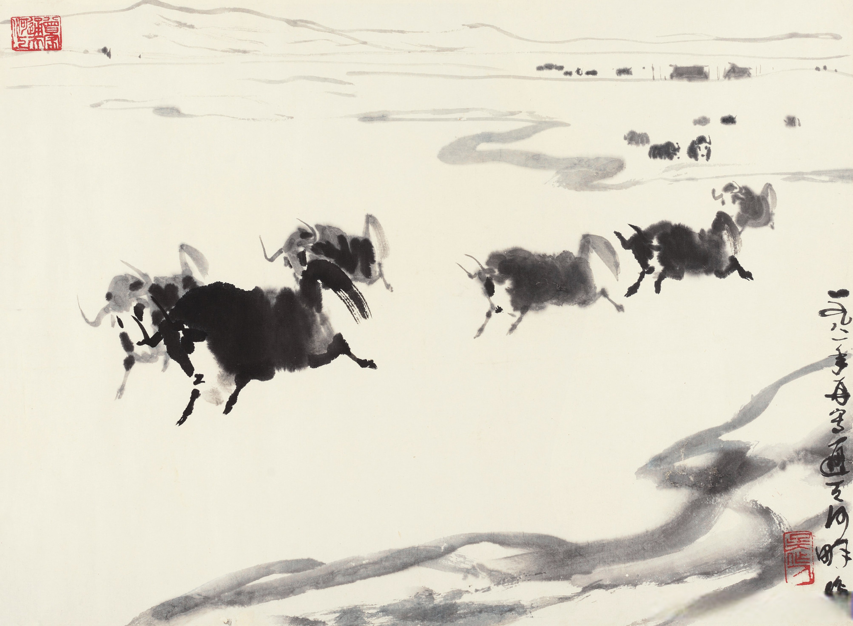 【 吴作人笔下的牦牛 】