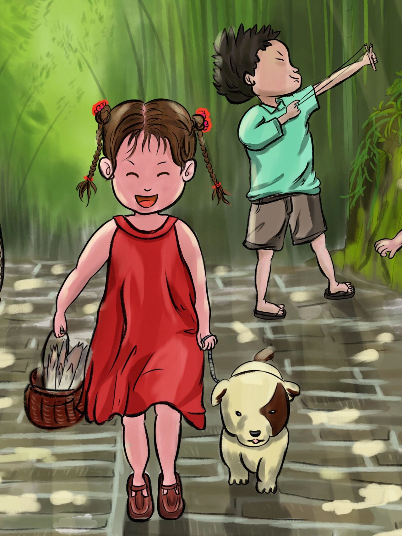 原创儿童插画 孩子们又开始放暑假啦!