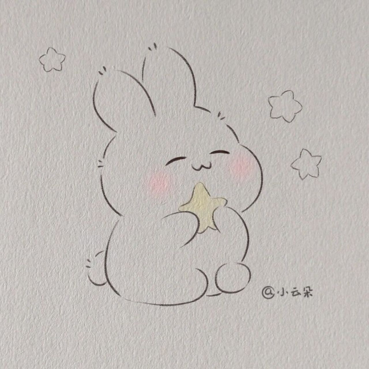 简单可爱简笔画12  如果能拥有你这颗星星78,我愿放弃整个天空.