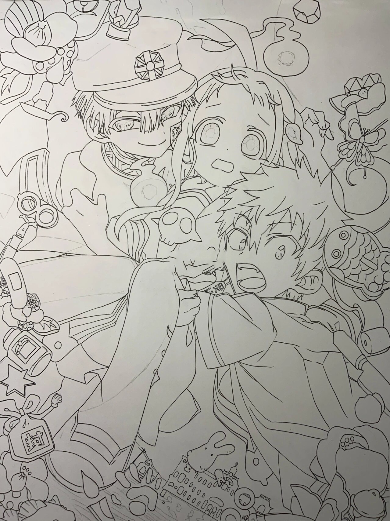 地缚少年花子君 手绘线稿(全部)