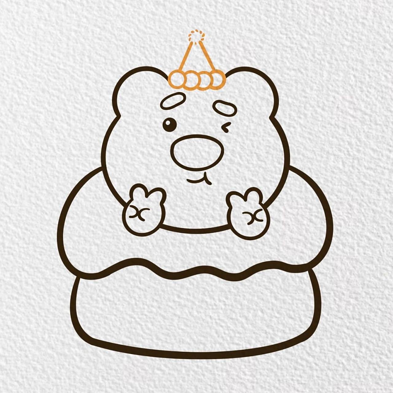 简笔画|【草莓熊】(附过程) 98 98 98 【幼儿园是个悲伤,寂寞的