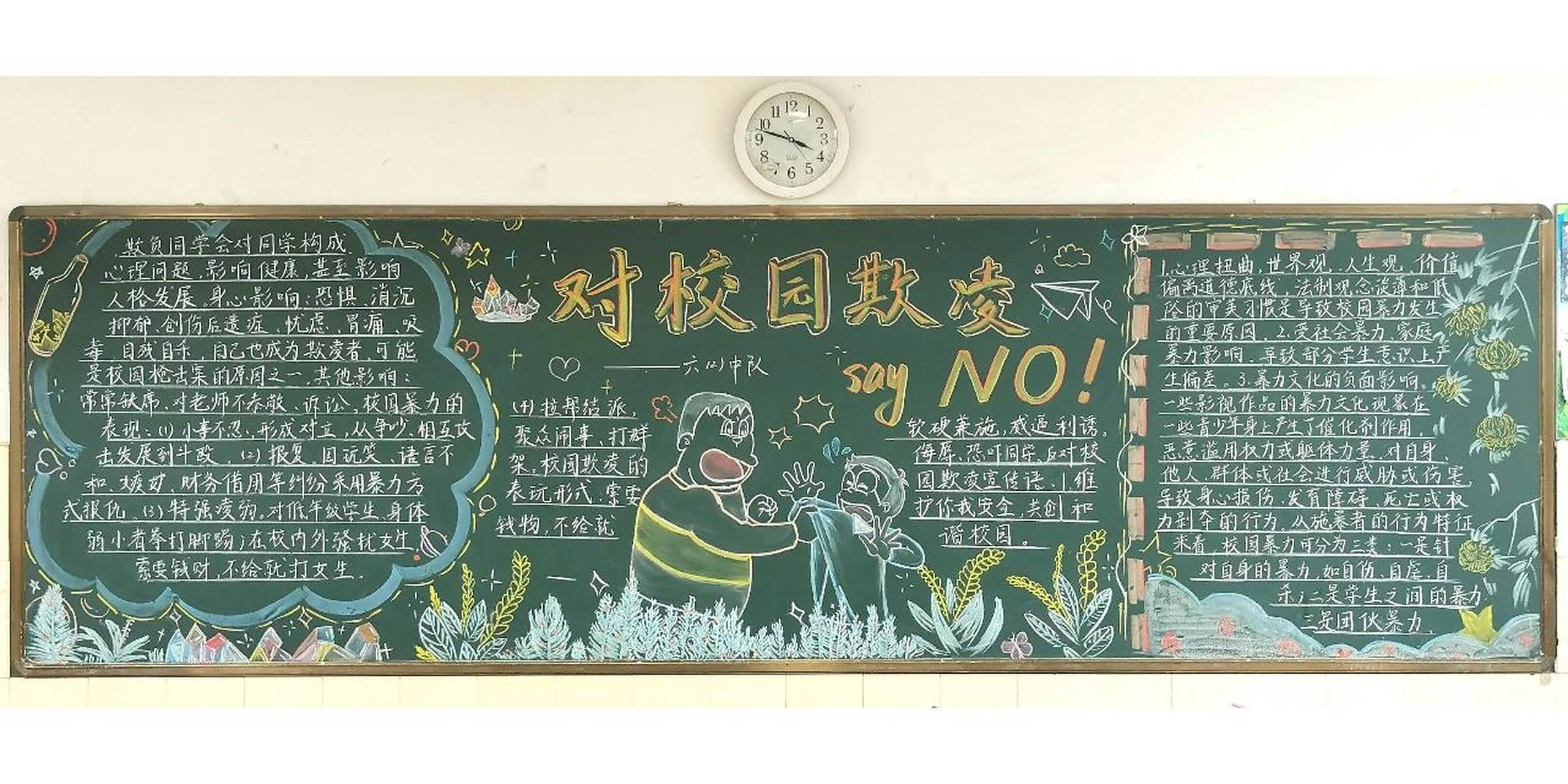 小学黑板报【反对校园欺凌】