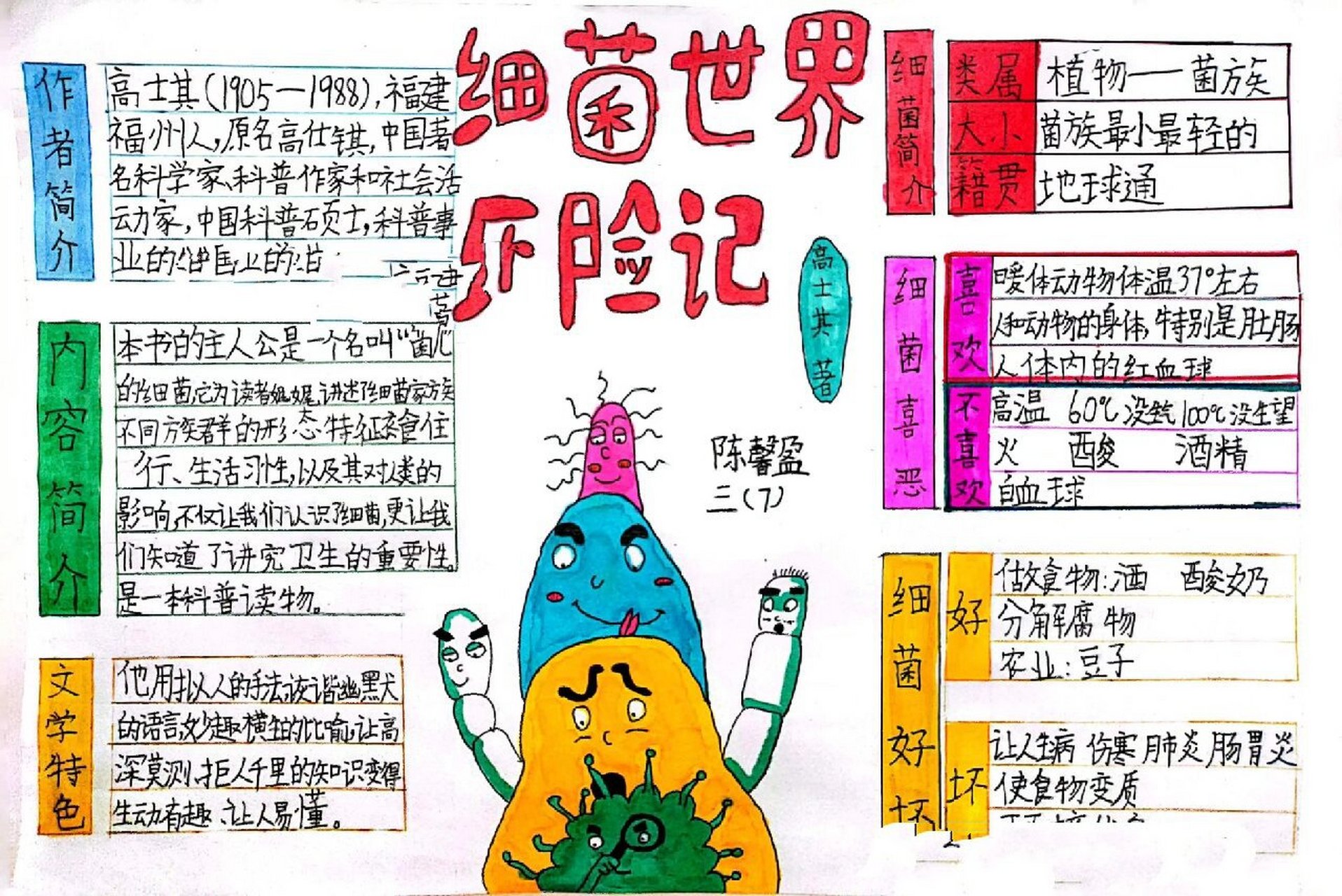 细菌世界历险记思维导图