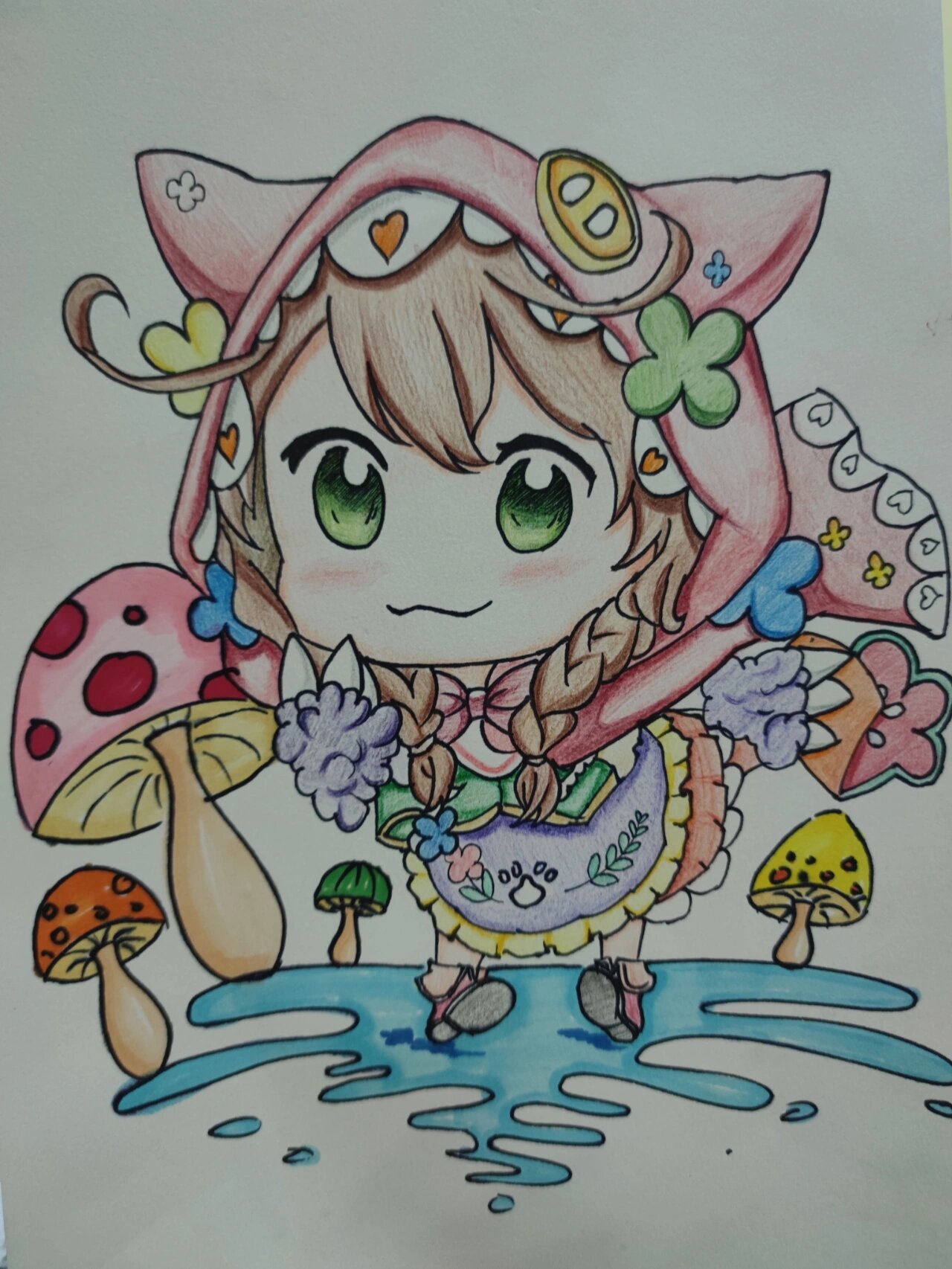 一些q版人物漫画 主要材料:素描纸,彩铅,勾线笔,橡皮