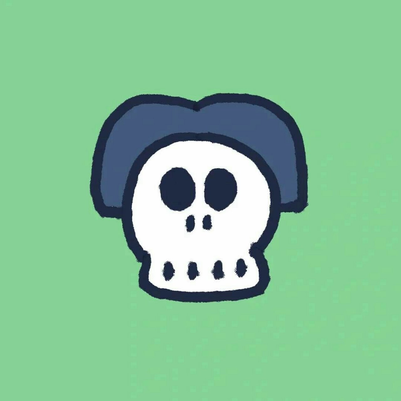 有点可爱的骷髅头 画师:下里巴熊 #头像分享# #头像# #可爱头像# #团