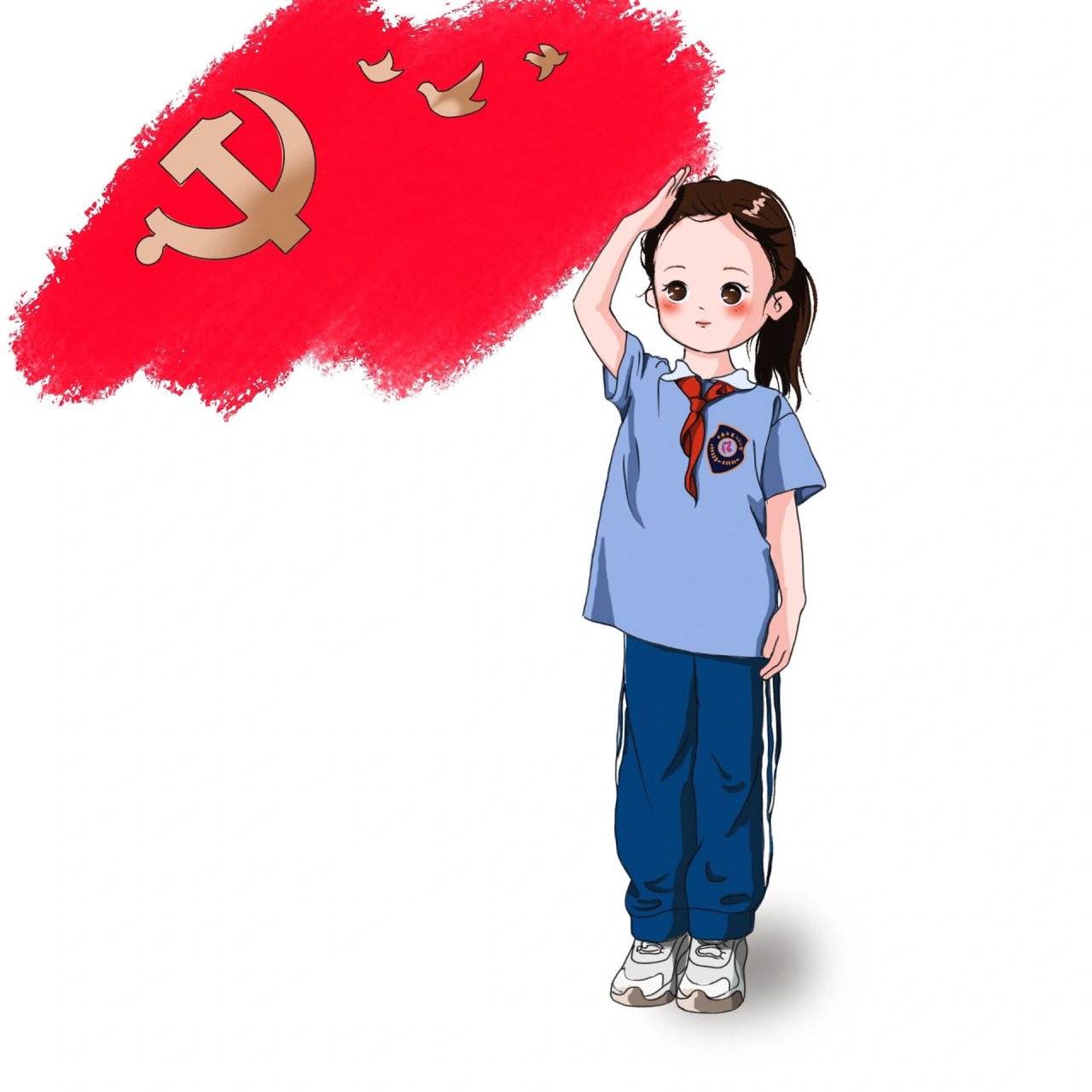 学习党的精神 少先队员行队礼