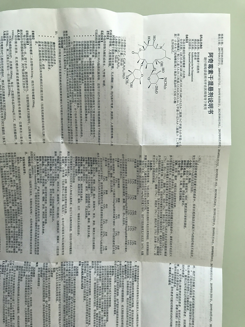 阿奇霉素干混悬剂说明书