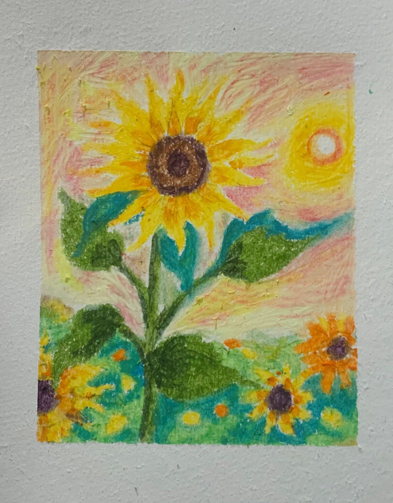 儿童油画棒画向日葵🌻