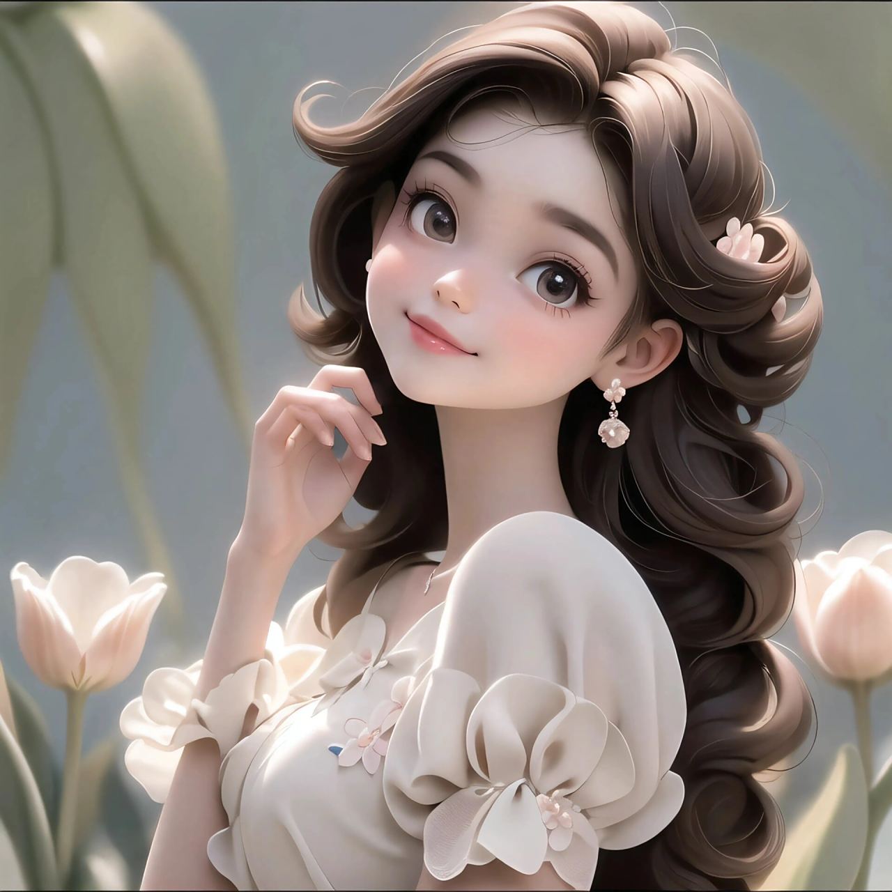 女生头像,郁金香花海,迪士尼公主头像🌷