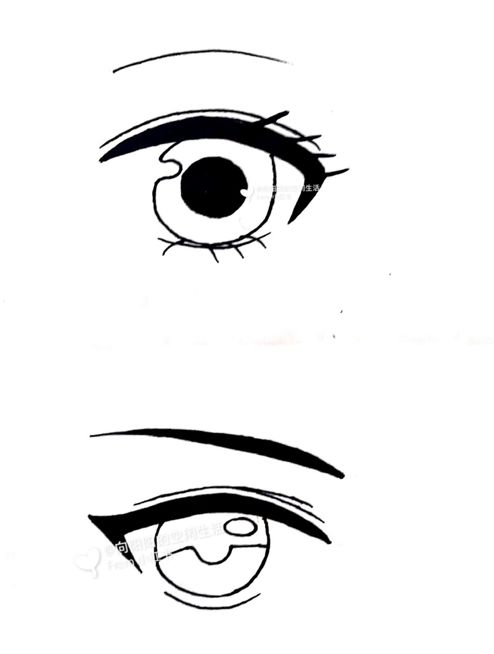 古风卡通动漫眼睛 男生女生 简笔画教程