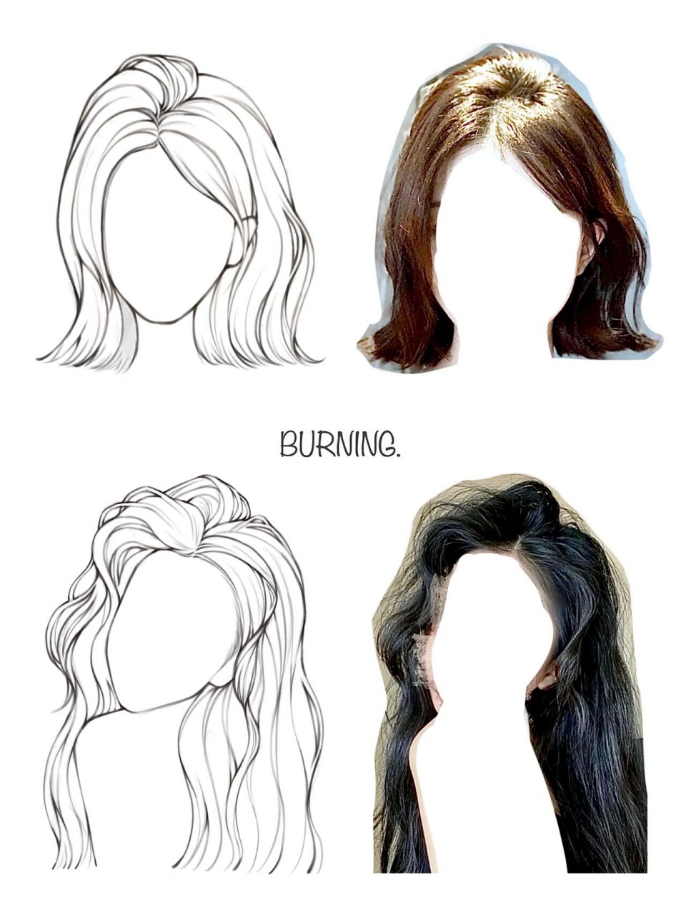 画头发呀画头发|女生发型画法线稿练习78