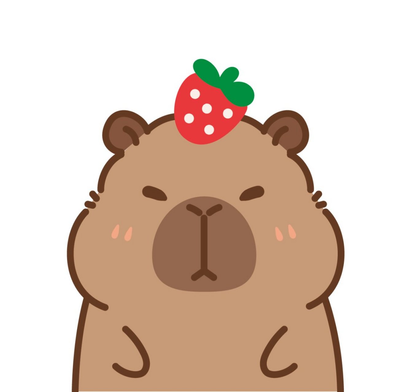 原创|卡皮巴拉水豚鼠ip,卡通形象插画表情包,治愈系ip,元气满满,活泼