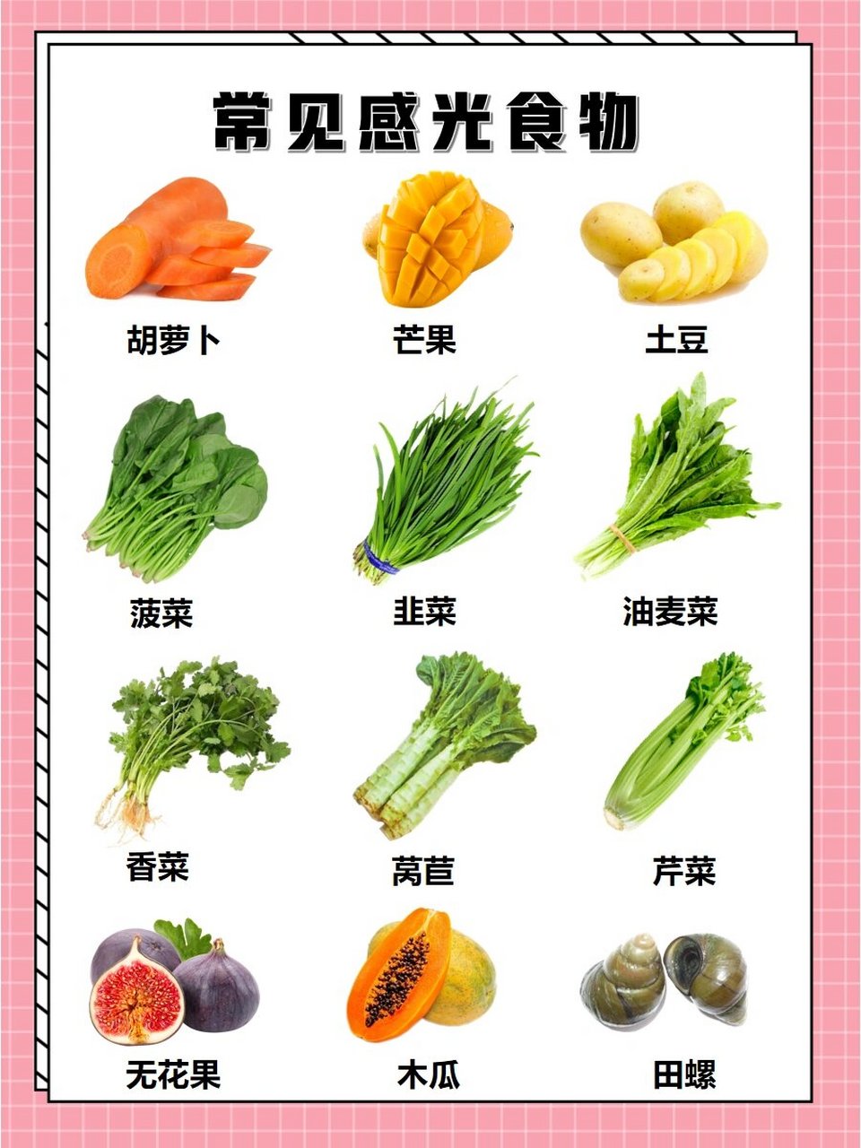感光食物一般都含有光敏性物质,善于吸收日光中的长波紫外线,所以被称
