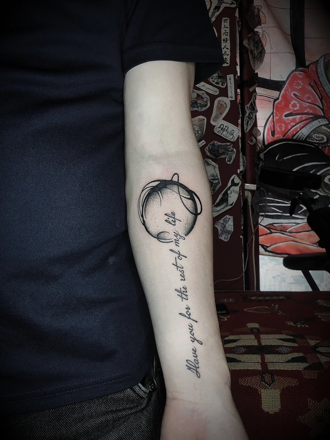 情侣纹身•太阳环•往后余生💞