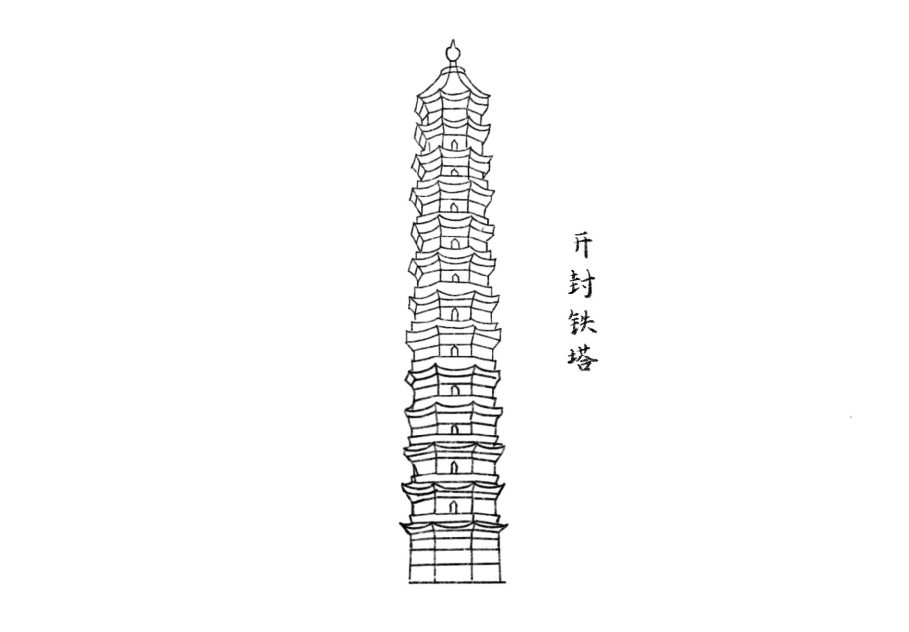 建筑简笔画——开封龙亭公园,铁塔 好想去遵义,看起来很好吃的样子