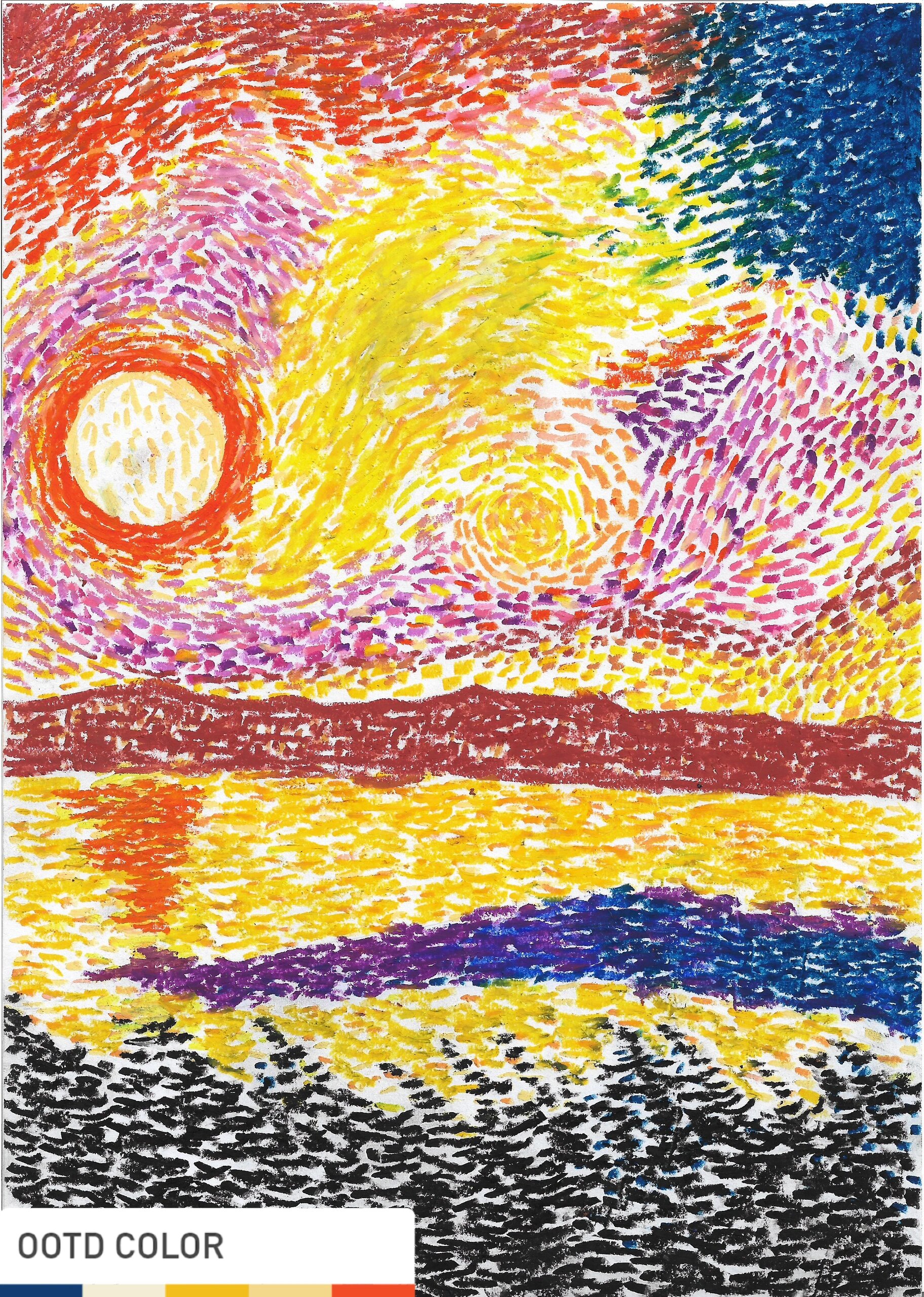 点画法作品《日出》