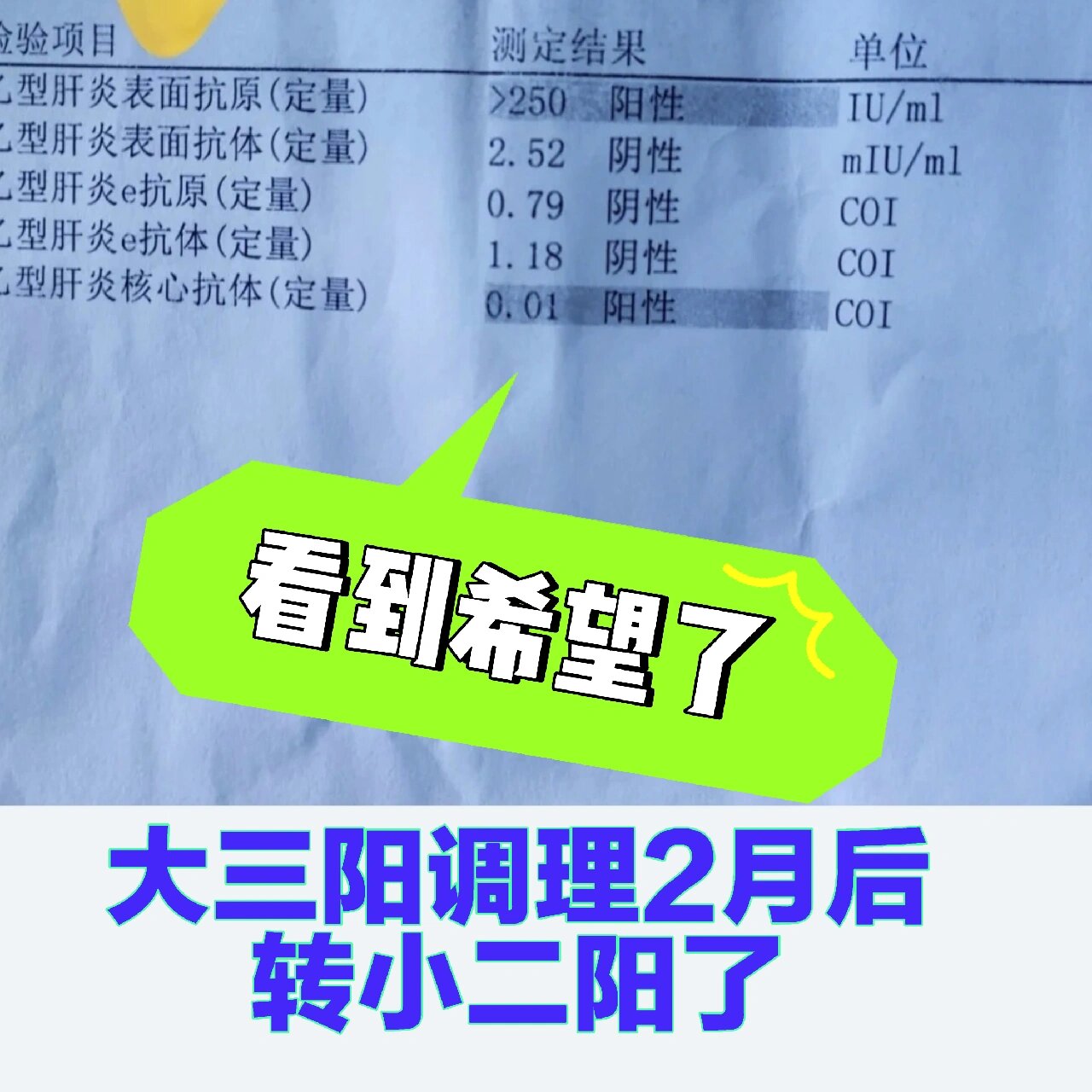 抗病毒治疗中的患者,大三阳转小二阳了!