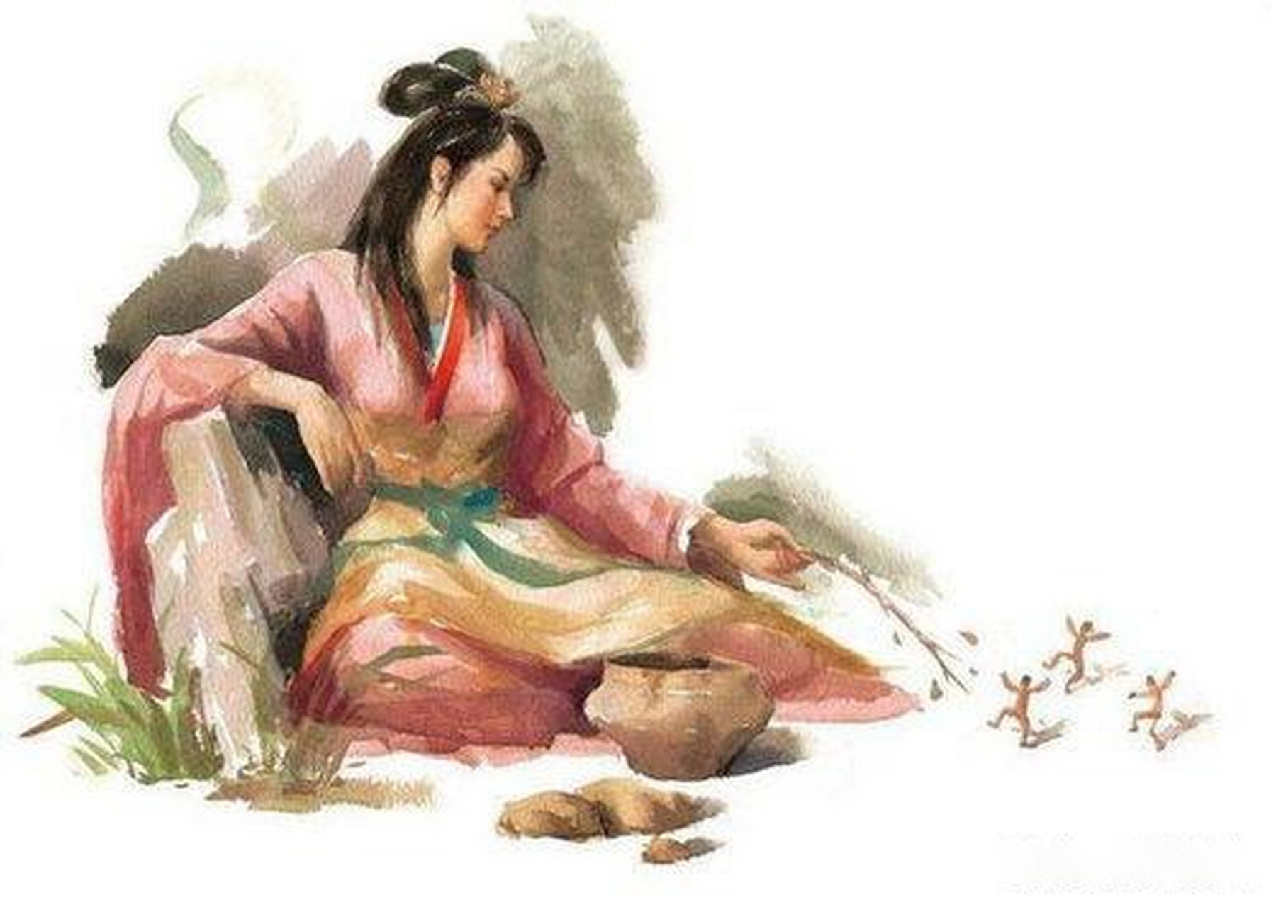 在华夏传说中,人类的始祖是女娲娘娘.